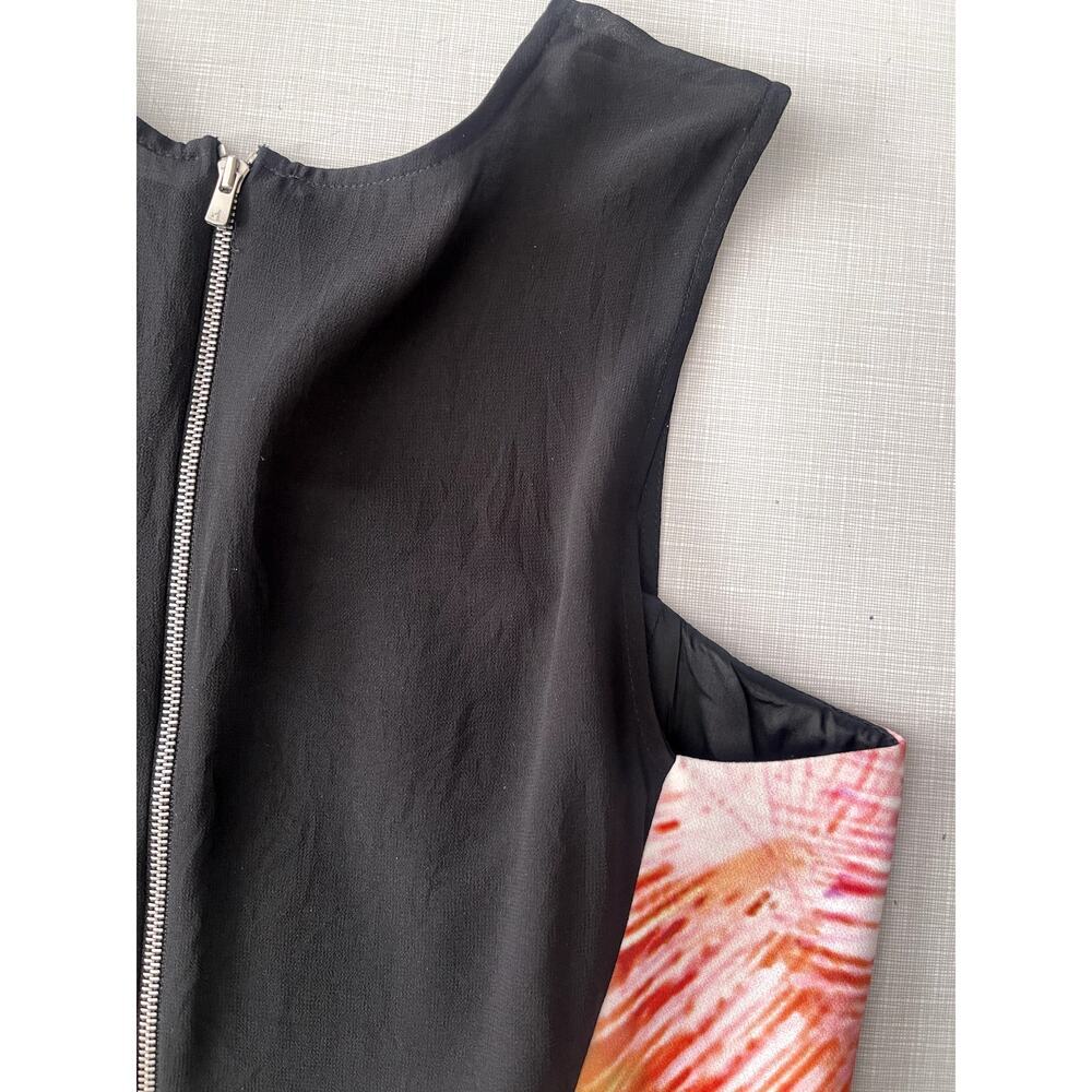 Sandro Sz 3/US 8 Bold Feather Print Dress Black Mini Sheer Cocktail Artsy French - Picture 8 of 13